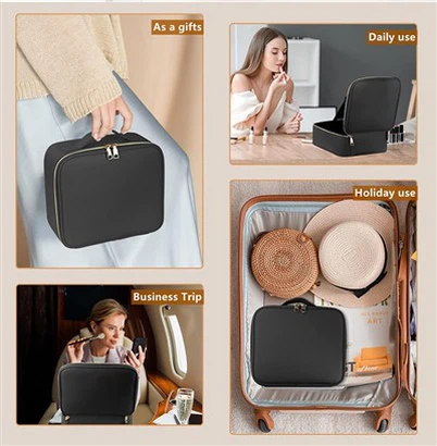 प्रकाश दर्पण के साथ यात्रा मेकअप के मामले